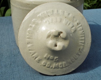 150-52 Rare Antique Western Stoneware Co 5 Weir Seal Wire Bail Large Crock Pot Canister Monmouth Illinois No 150-52 Rare Antique Western Stoneware Co 5 Weir Seal Wire Bail Large Crock Pot Canister Monmouth Illinois No