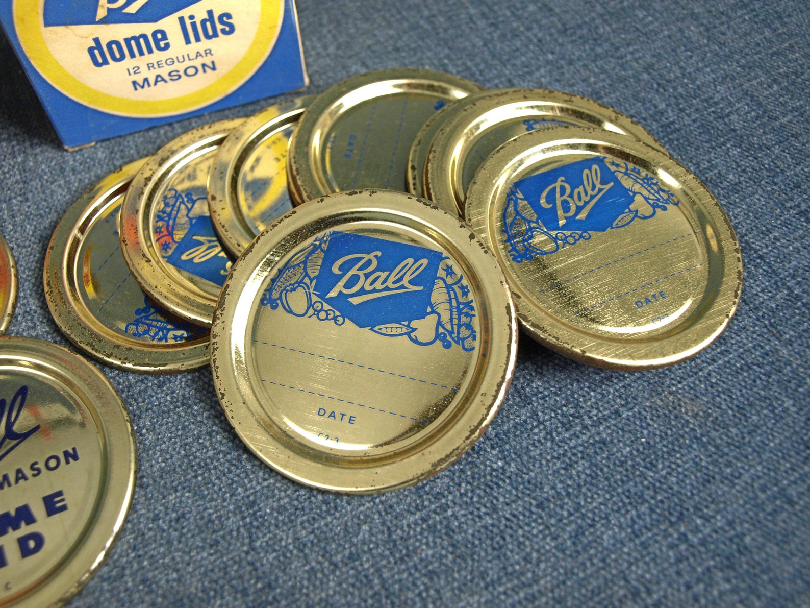 Vintage Ball Mason Jar Dome Lids and Bernardin Boxes / Box Etsy