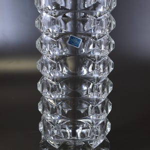 Vintage Lady Victoria Chantelle Fine Crystal Stemware Vase - Cubist Thick Glass Flower Vase - Made in France - 9.75&quot; x 4.5&quot; -Great Condition