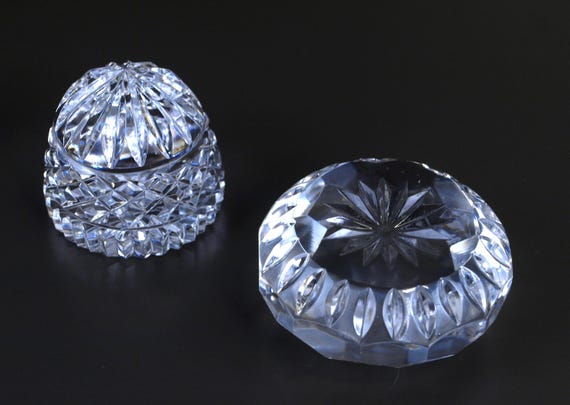 Vintage Waterford Starburst Crystal Paperweight Flat Circle 3" Dia or Crosscut Dome Shape Art Glass 2.5" Tall - Sold Separately
