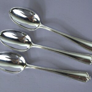 Vintage Silver Plated Demitasse Spoons, Matched Set of 3 - Very Good condition - Espresso Coffee Drink spoon