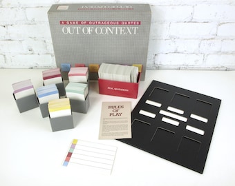 Vintage "Out of Context: A Game of Outrageous Quotes" party game, circa 1985 | Complete Game