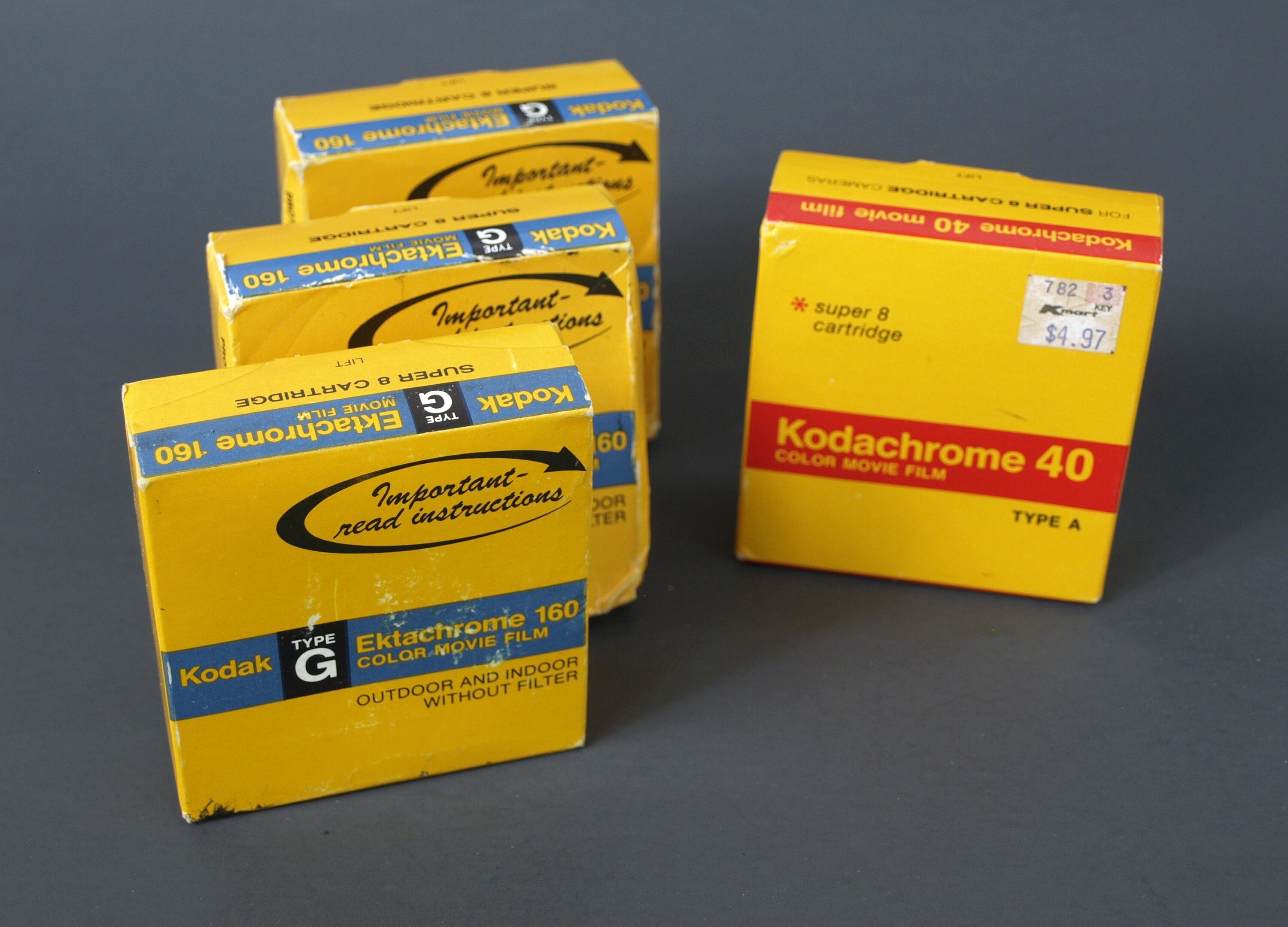 Vintage NOS Kodak Type G Ektachrome 160 Color Movie Film (3) and Kodachrome 40 Type A (1) Film Lot of 4 total