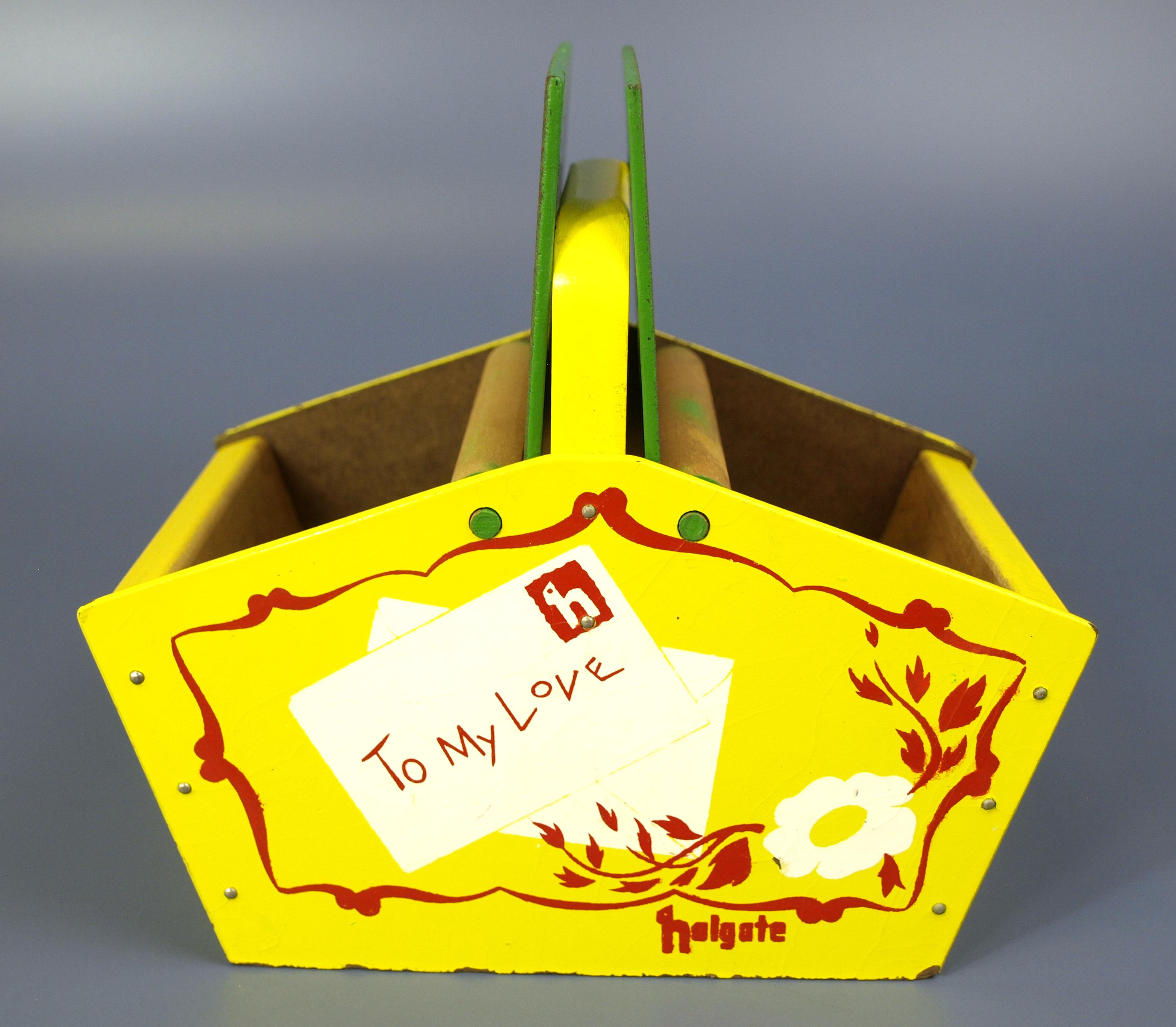 Vintage Holgate Toys Wooden Shape Sorting Basket - Early Learning