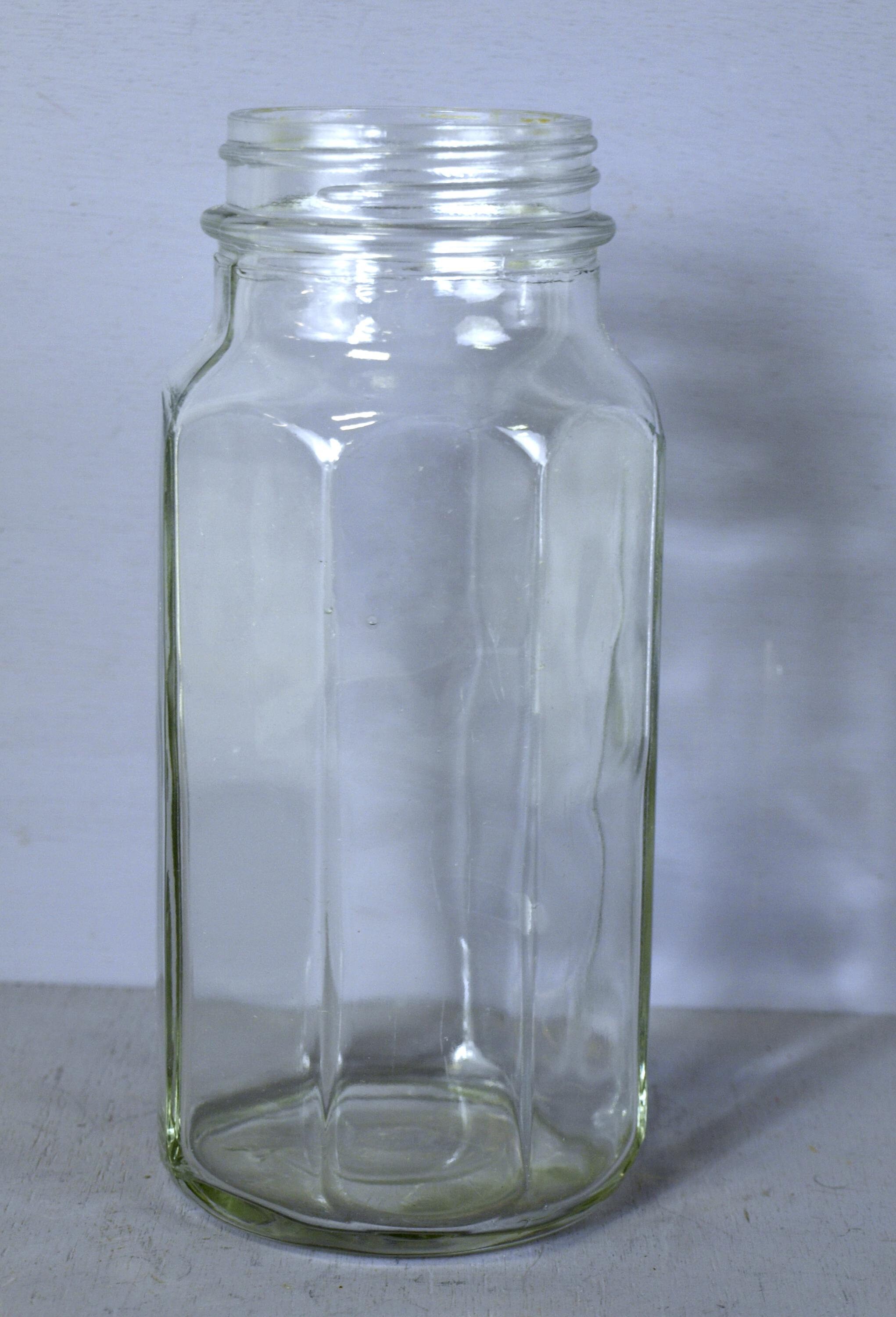Vintage Owens-Illinois Glass Co. 8 Panel Jar No Lid Mold NO. 7 circa 1930's- Great Condition - 8.25"