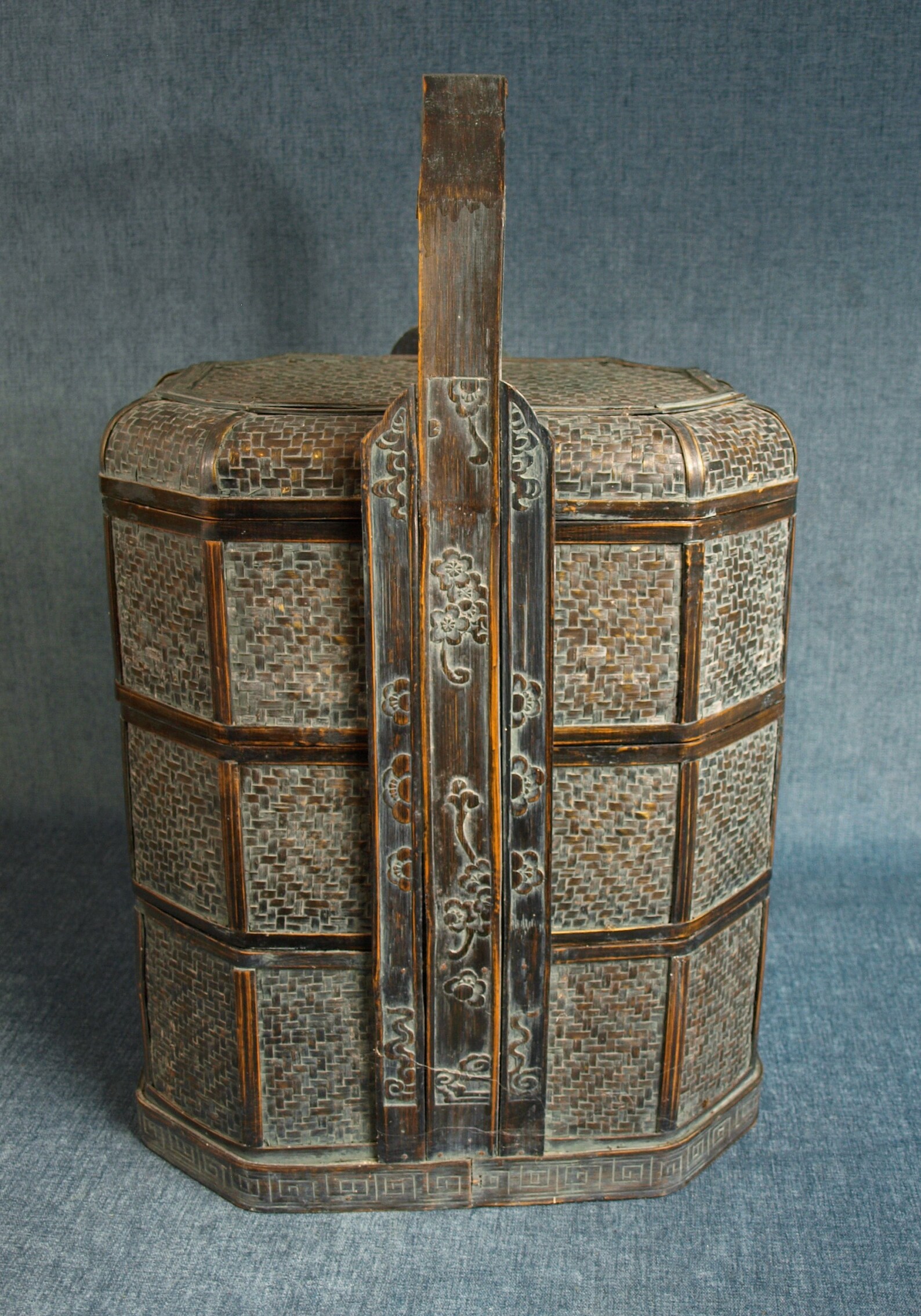 Beautiful Antique Japanese Wedding Basket Three Tiered Etsy