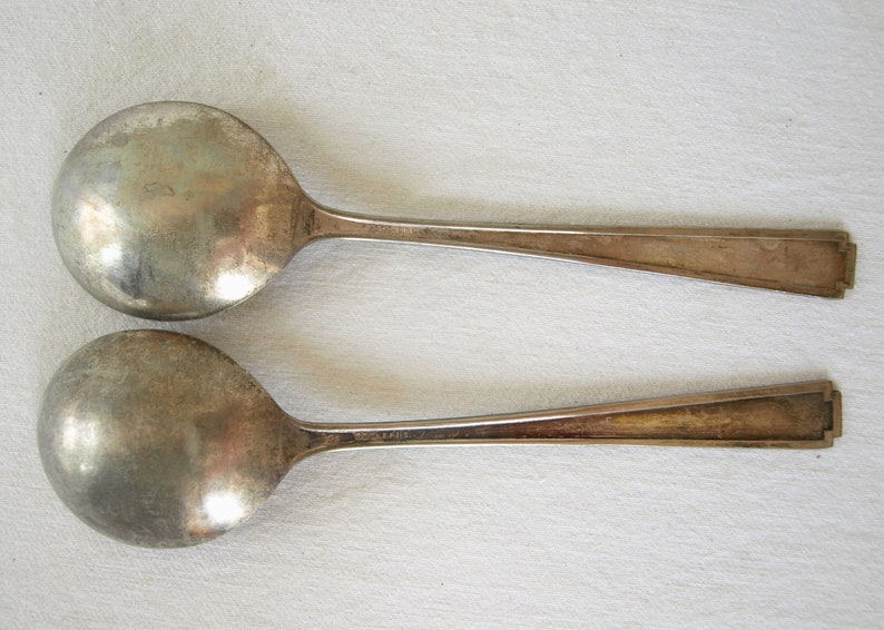 Vintage National Silver Co NS Silverplate Soup Spoons E.P.N.S. Etsy