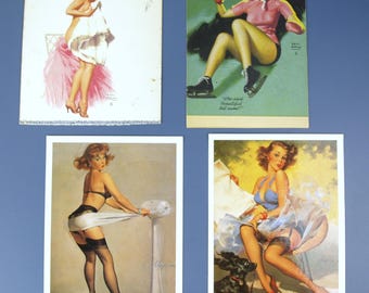 Lot De 27 Cartes Postales Vintage Pin-up Girls Années 1950 - Occasion, Thème Risqué
