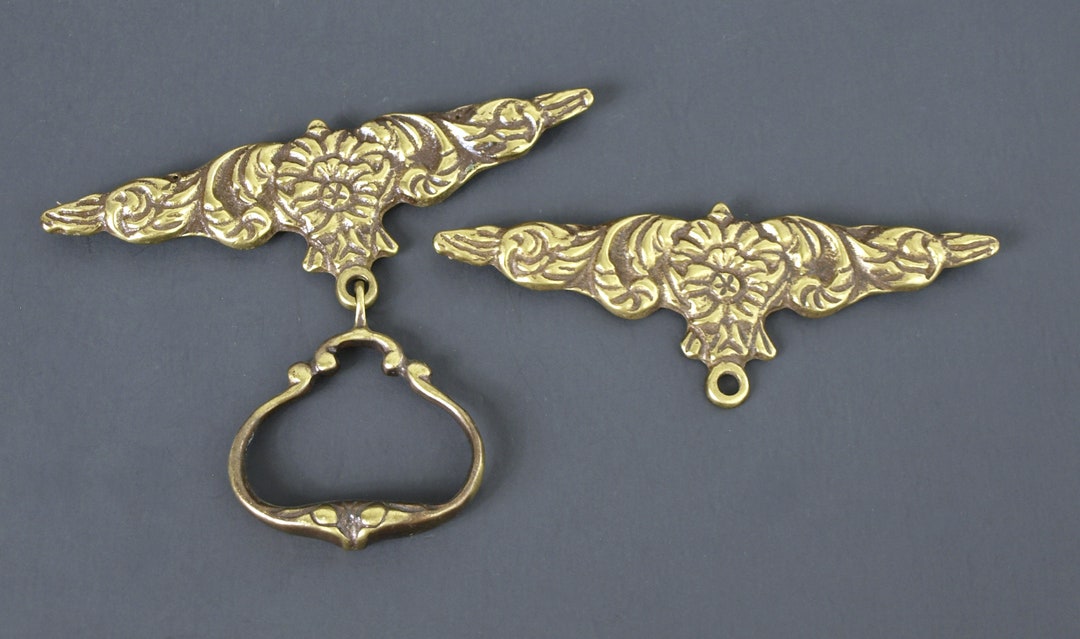 Vintage Victorian Style Brass Bell Pull Hardware Set Top and Etsy