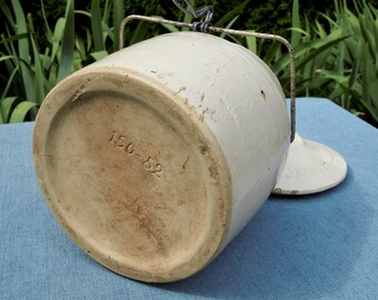150-52 Rare Antique Western Stoneware Co 5 Weir Seal Wire Bail Large Crock Pot Canister Monmouth Illinois No 150-52 Rare Antique Western Stoneware Co 5 Weir Seal Wire Bail Large Crock Pot Canister Monmouth Illinois No
