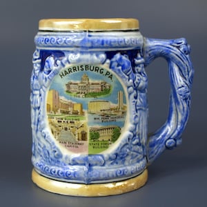 Vintage Harrisburg Pennsylvania keramische bierpul van Lang Craft Japan - Nieuwstaat, souvenir