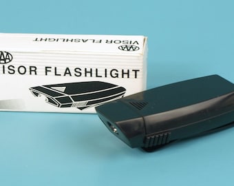 Vintage AAA Visor Flashlight 1980s Automotive Clip-On Interior Light with Original Box