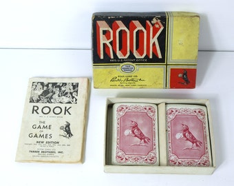 ROOK: The Game of Games, New Edition C. 1943 - Parker Brothers, Inc - COMPLETE & In Original Box w/ Original INstructions, Good condition