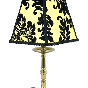 Vintage Mid-Century Solid Brass Table Lamp w/ Double Sockets, Custom Made Fabric Shade and Vintage Brass & Glass Finial - Updated Classic