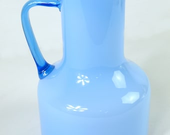 Mid Century Modern Empoli Italian Glass Pitcher Retro Modern Art Glass circa 1960's - VG Condition