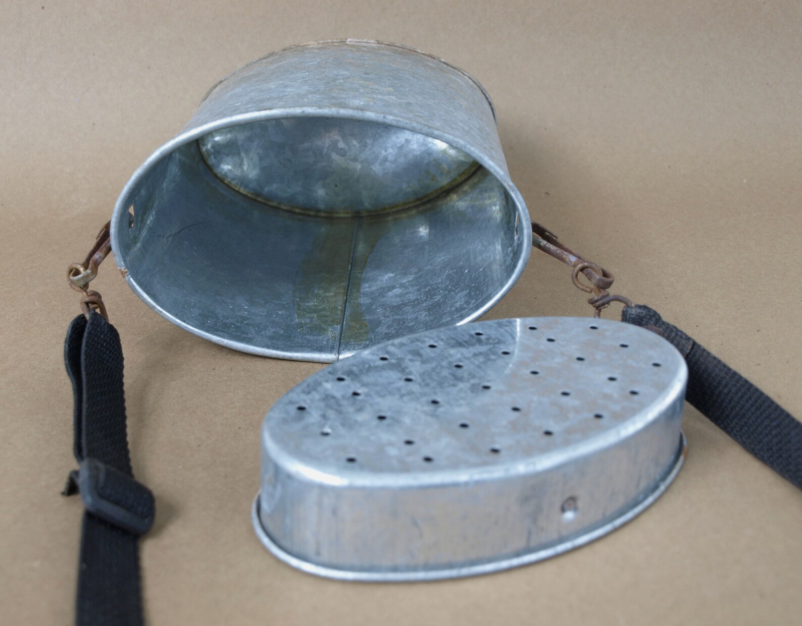 Vintage Galvanized Metal Bait / Minnow Wading Bucket With Etsy