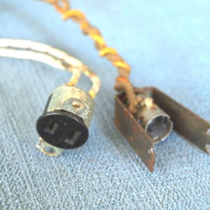 Small Light Socket and Female Plug for Radio or Television Repair - Vintage Electrical Equipment