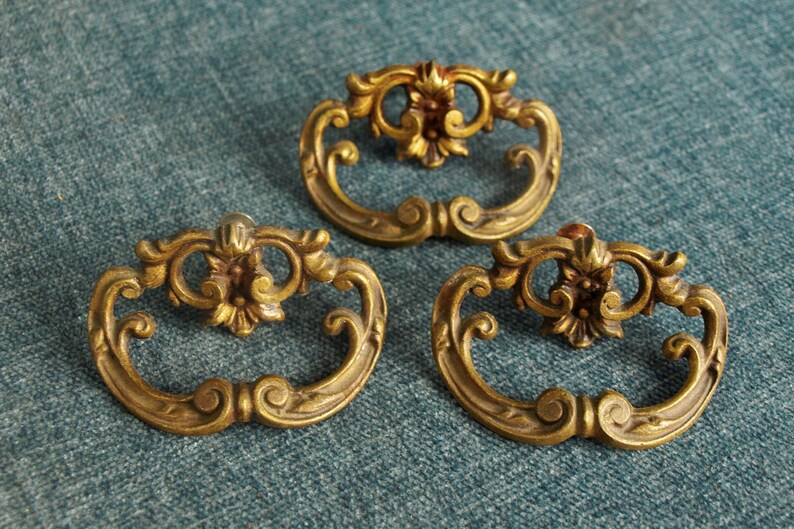Antique Victorian Solid Brass / Door Pulls / Knobs Etsy