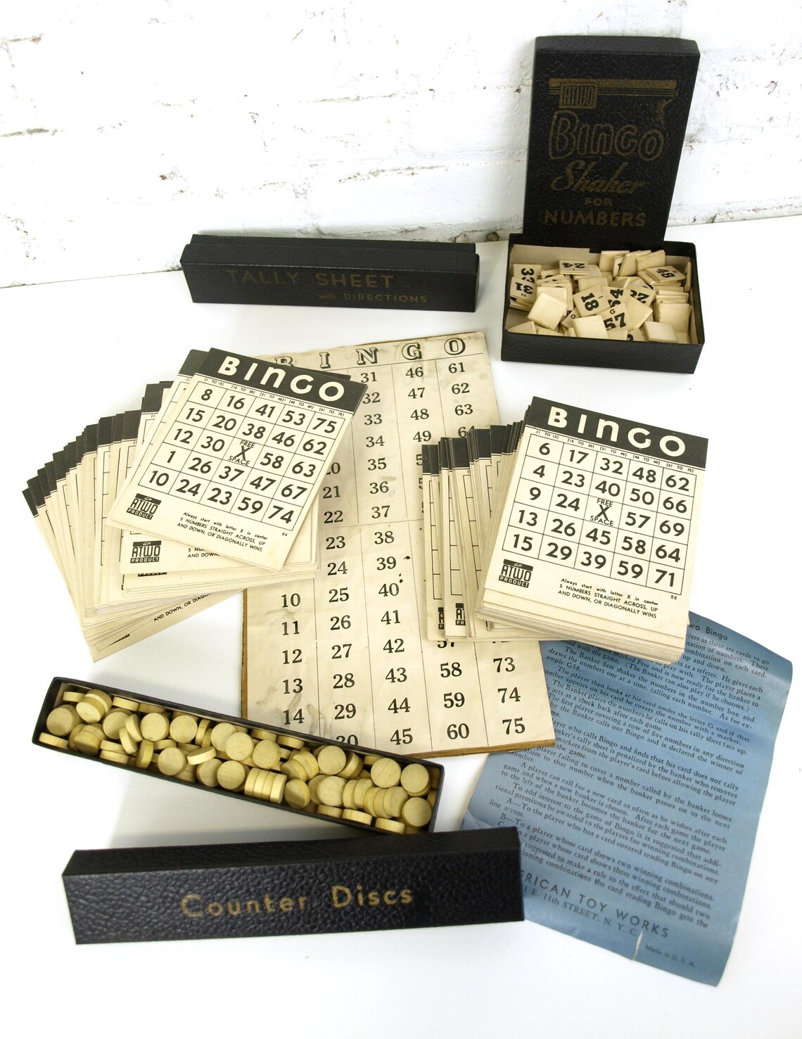 Vintage ATWO American Toy Works Company Bingo Game - Original Box ...