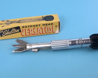Vintage Shelton Versatool 3-in-1 Ratchet Head Screwdriver with Original Box Made in USA