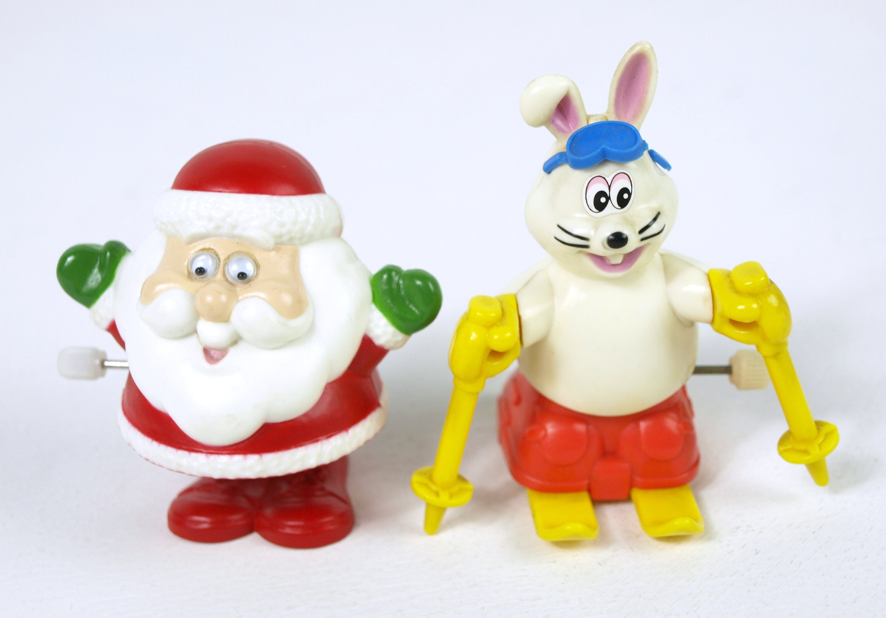 Vintage Wind up Toys - Tomy / Russ / Bandai - Skiing Rabbit / Jump