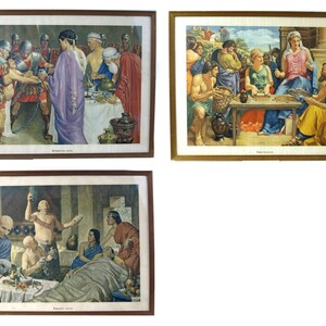 Robert Thom History of Pharmacy in Pictures Lithograph Art Prints - Mithridates 100 B.C. - Terra Sigillata 500 B.C. & Babylonia 2600 B.C.