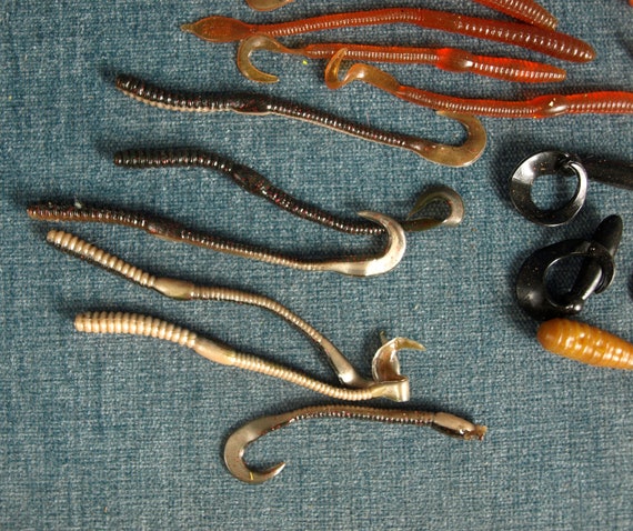 Vintage Jelly Worms / Fish Fishing Lures Large Lot of 31 Mann's and Burke  Brand -  Canada
