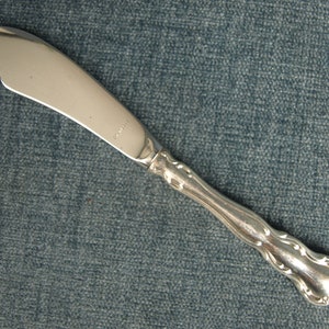 Vintage Sterling Handle Butter Knife with Stainless Saber Shaped Blade - Superb Condition