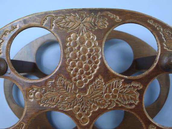 ヴィンテージ エンケボル スタンプ合板/木製卓上ワインラックホルダー