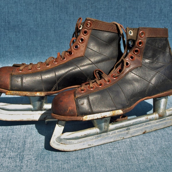Leather Ice Skates Etsy