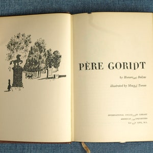 Pere Goriot de Honore de Balzac 1951 Novela encuadernada en piel sintética y dorada con ilustraciones de Margot Tomes - Coleccionistas internacionales
