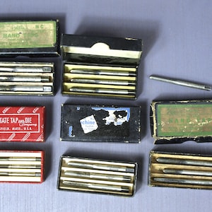 Tap and Die Company vintage de Bay State / Greenfield Tools - 16 brocas / 5 cajas - Embalaje original - Buen estado