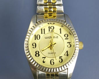Chico’s Textured Silver & Gold Watch – Mother of Pearl Dial Chico main image 3