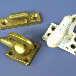 Antique / Vintage Brass Window Sash / Window Casement Fastener Latches - Lot of 3 - Great Condition - Restoration Hardware