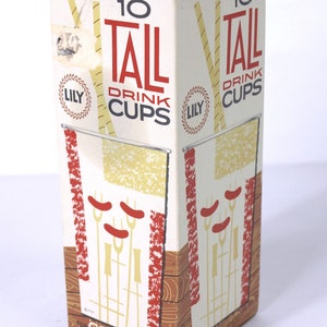 Bicchieri alti vintage Lily nella scatola originale (10 pezzi), circa anni '60 - Scatola non aperta - Bicchieri per bevande fredde da 16 fl. oz., condizioni molto buone