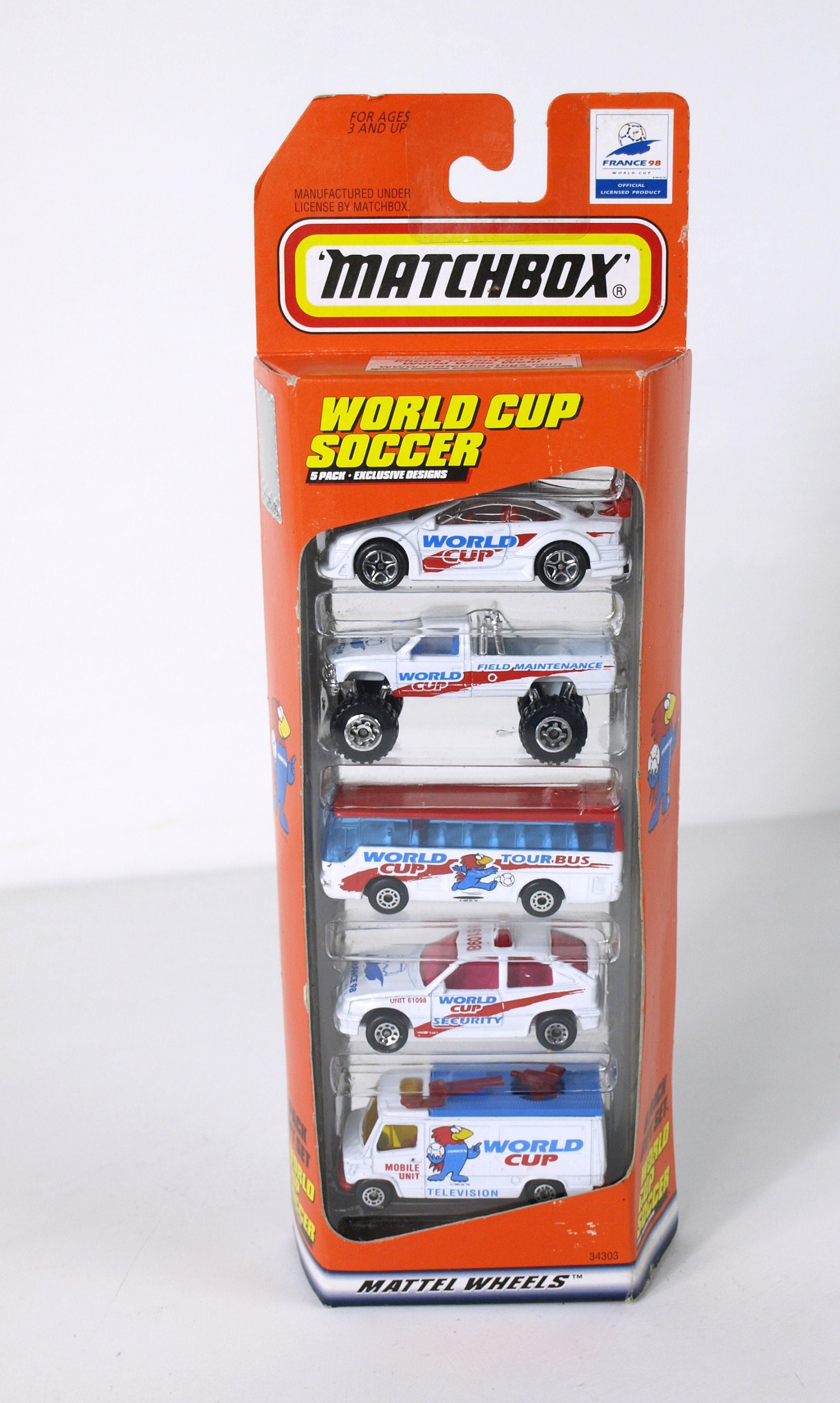 Vintage Matchbox WORLD CUP SOCCER '98 Set of 5 Designs, Circa 1997