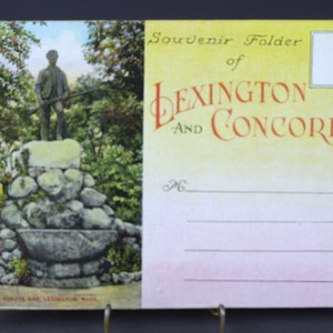 Pochette souvenir de cartes postales dépliantes Lexington et Concord, non daté - Très bon état