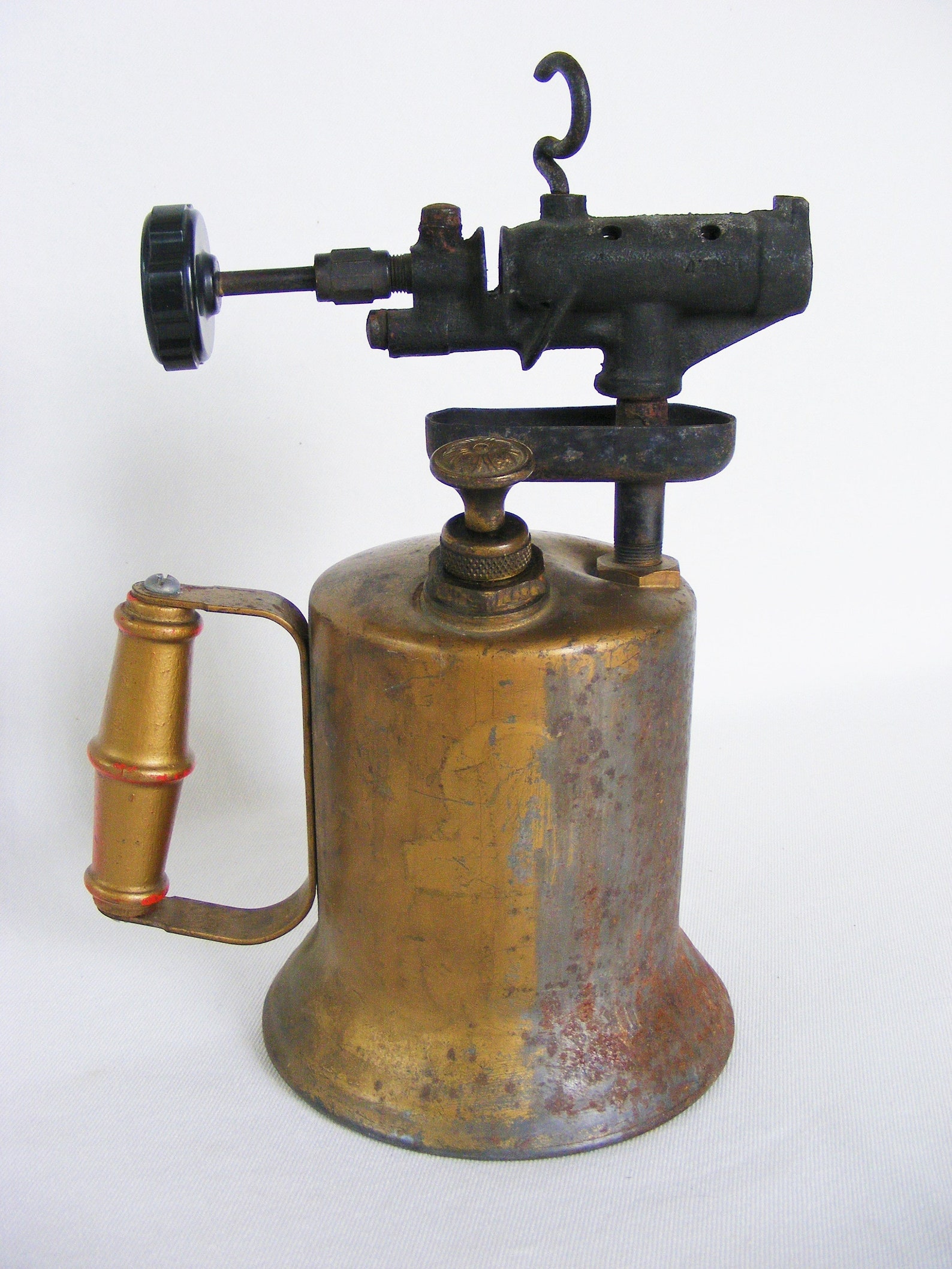 Antique Hand Held Blow Torch w Brass Paint Finish Industrial Etsy