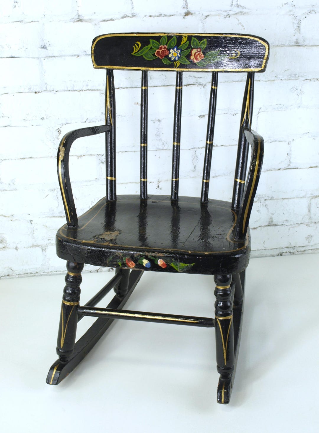 Antique Child's Rocking Chair Circa 1870 Hand Painted and Handwritten ...