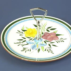 Vintage handbemalte Stangl Country Garden Design 10-1 / 4 "Mittelgriff Serviertablett Platte / Platte