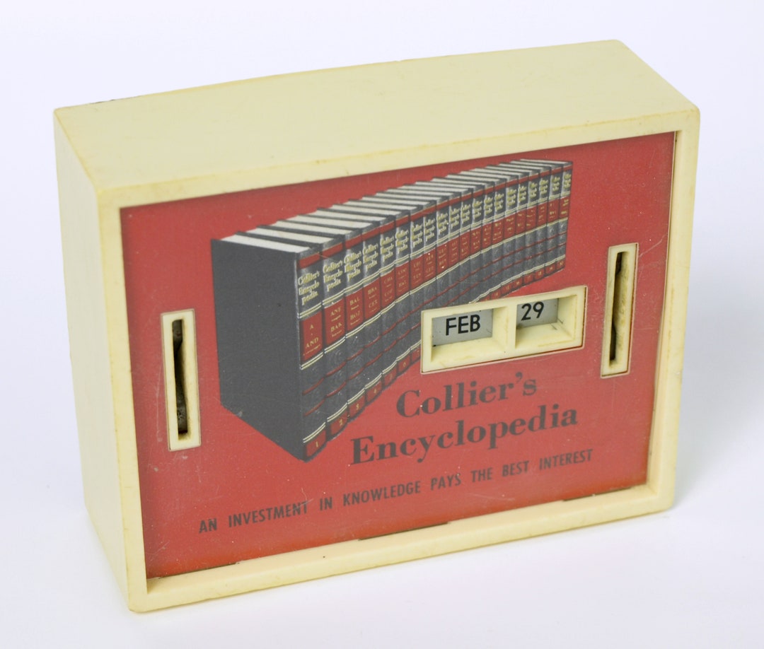 Vintage Collier's Encyclopedia All Coin Calendar Bank Etsy