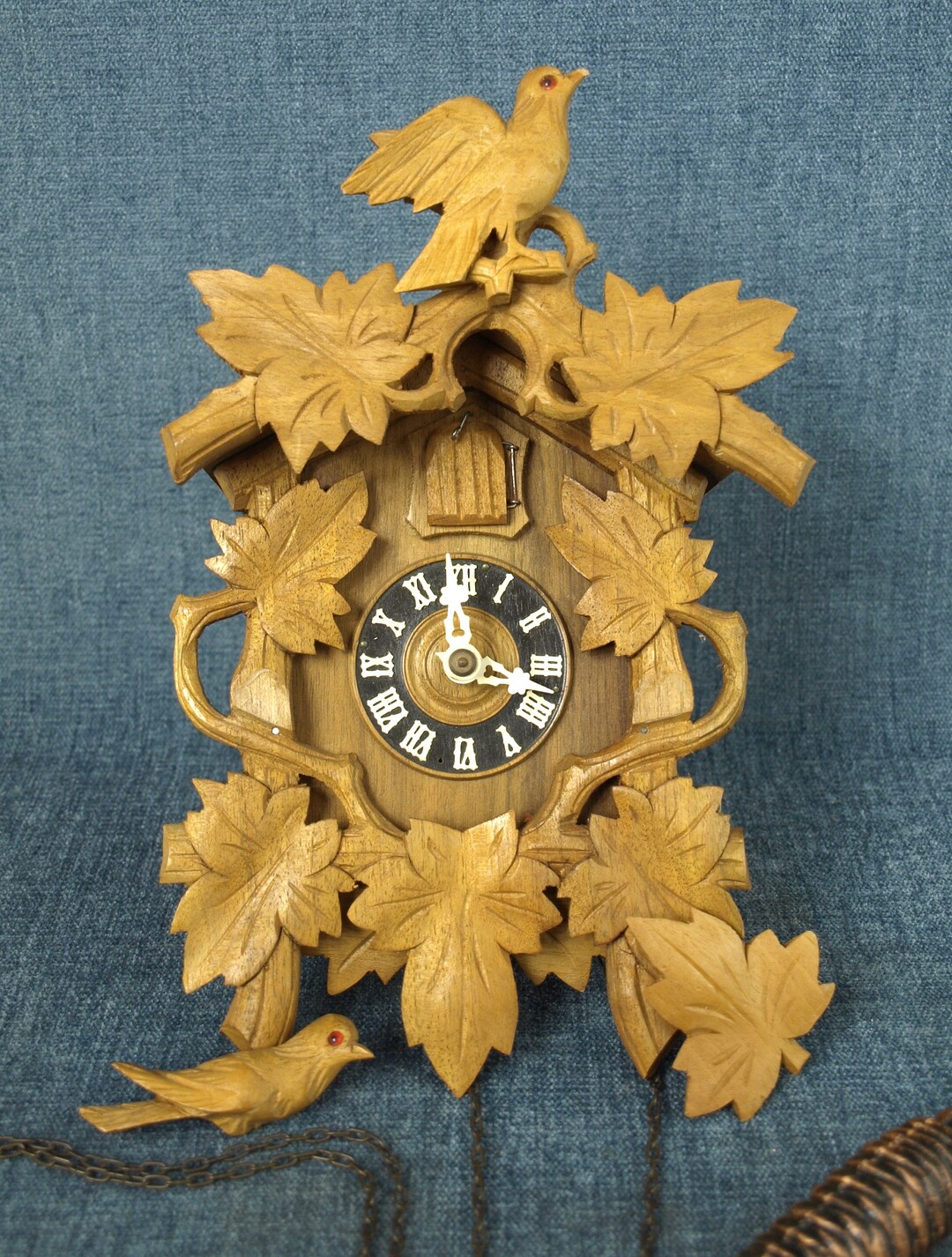Vintage Willy Neef German Cuckoo Clock With Blue Bird Cuckoo Missing