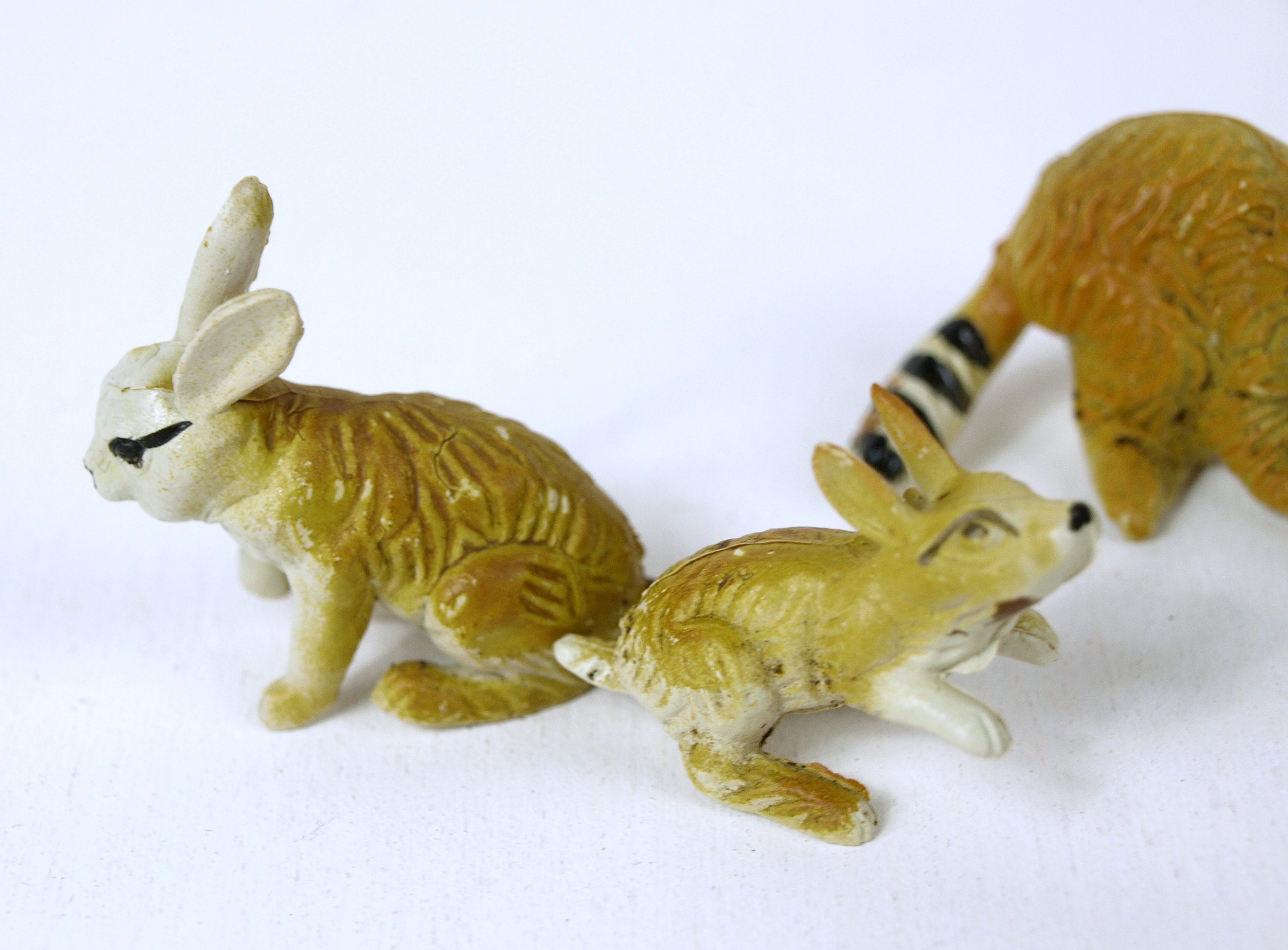 Vintage Childrens Toy Rabbits & Raccoons - Made in HONG KONG - Good ...