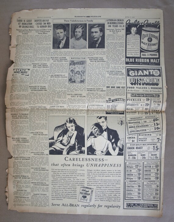 Vintage WWII Newspaper 