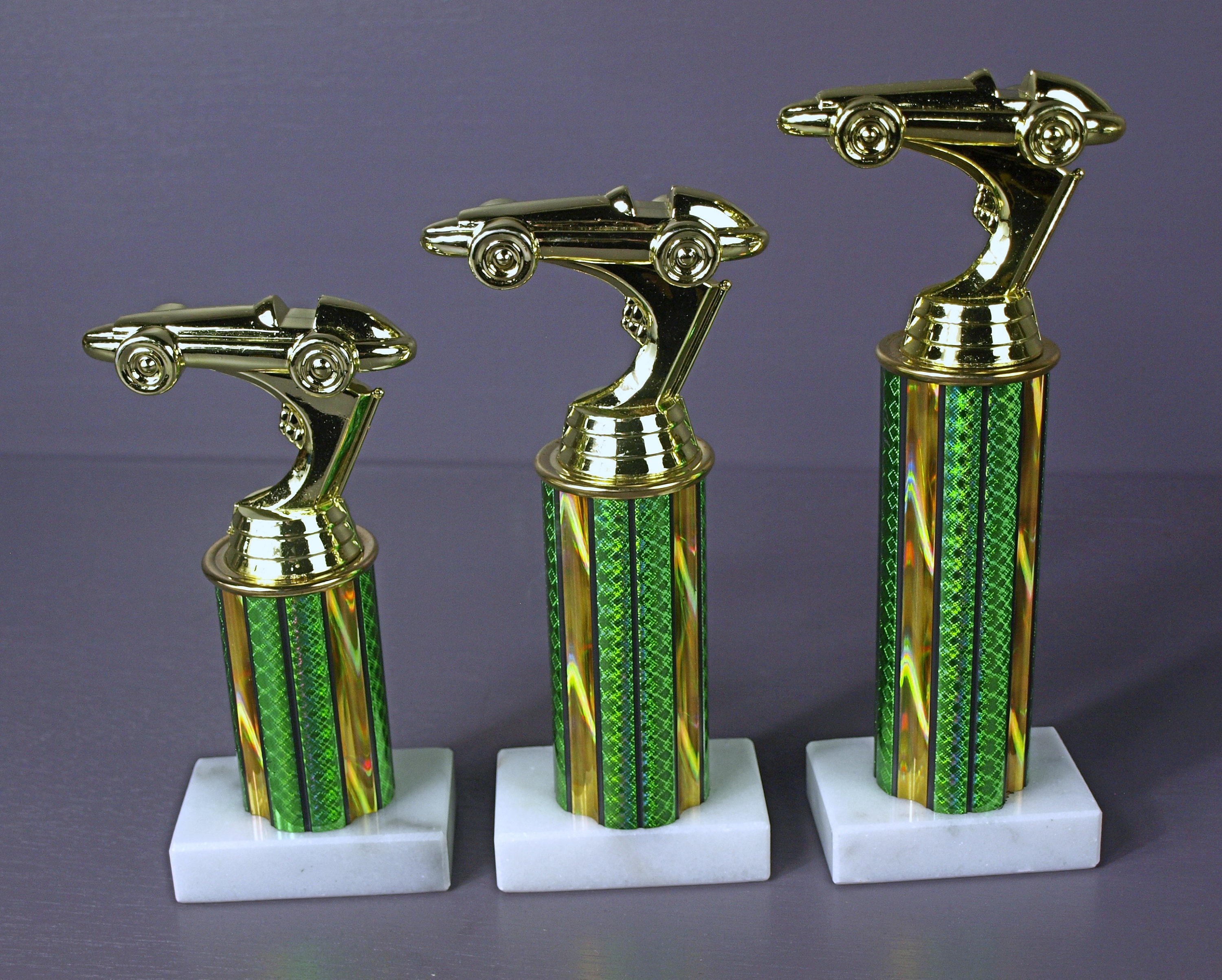 Vintage Set of Car Racing Trophies, New Old Stock - 1st, 2nd, 3rd Place ...