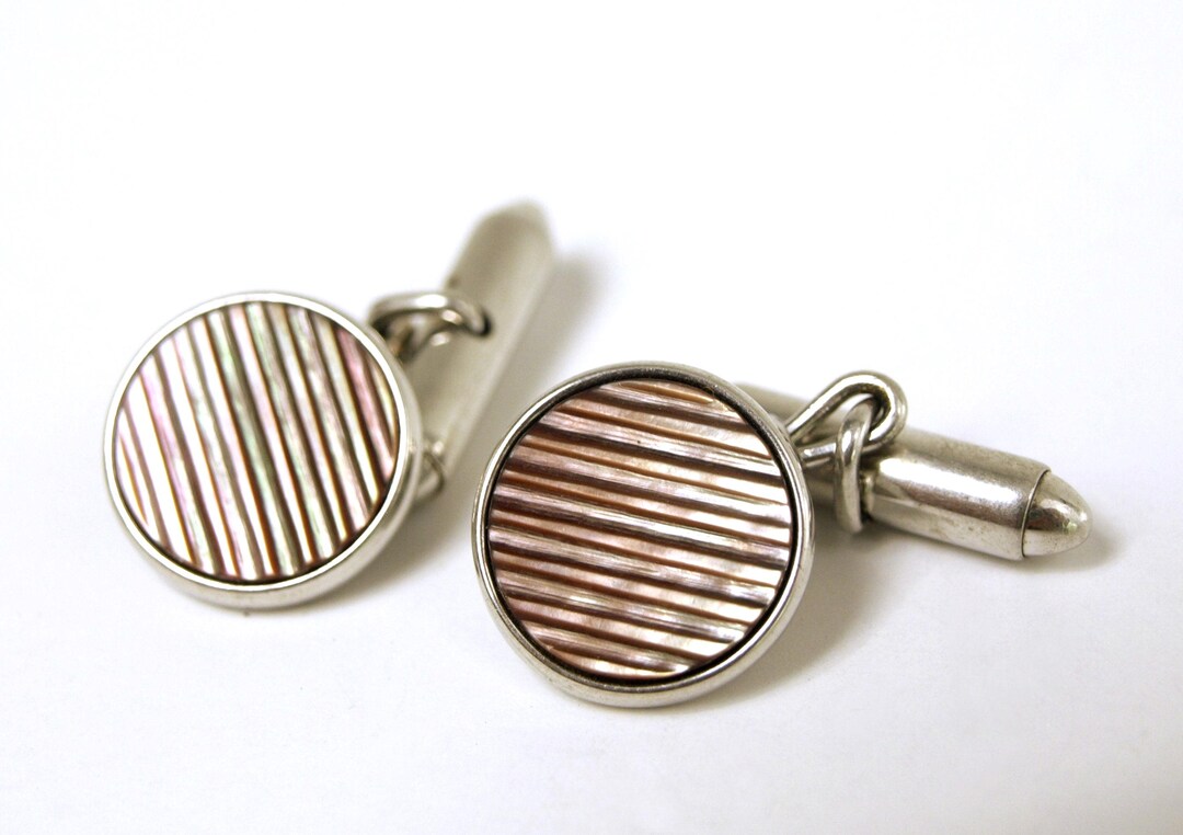Boutons De Manchette Vintage KREISLER - Ton Or Et Rouge - Occasion