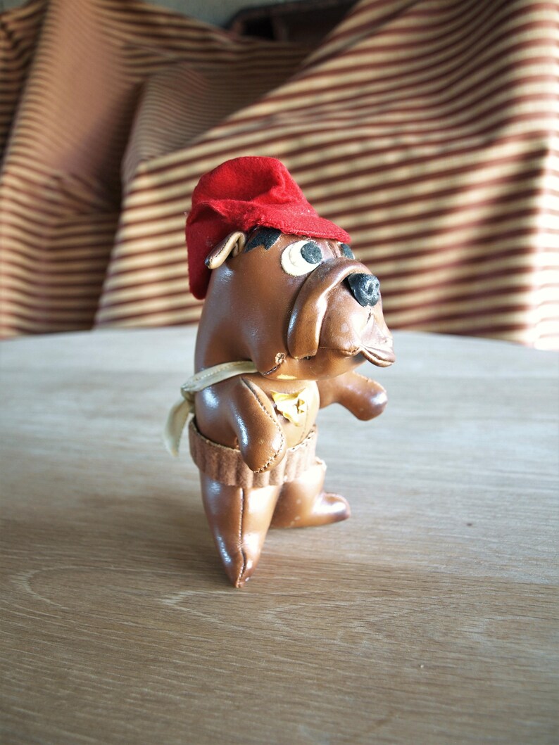 725 TKR made in Japan with Tags \u2013 Stuffed Bull Dog Sheriff Vintage Jestia Vinyl Dog No