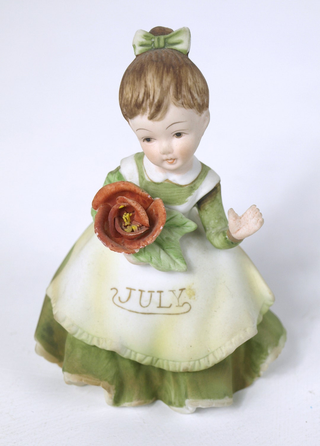 Mid Century Vintage Hand Painted Lefton China Figurine, July Girl ...