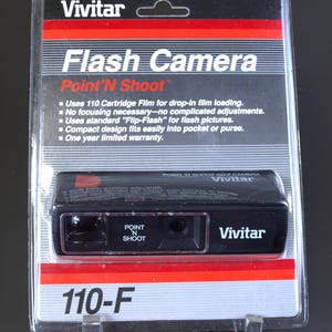 Vintage Vivitar Handheld Point ‘N Shoot 110-F Film Camera - Uses 110 Cartridge Film - Mint in Sealed Box New, Old Stock - circa 1980&#39;s