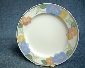 Vintage Mikasa Garden Poetry Dinner Plates with Floral Pattern - 11&quot; diameter